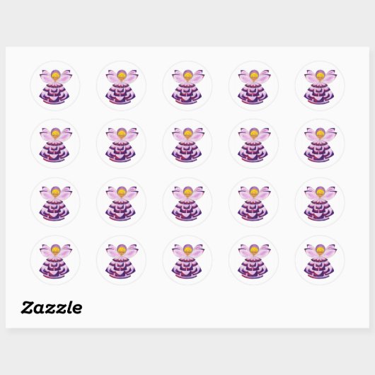 Paarse Posy Pixie Sticker (Vel)