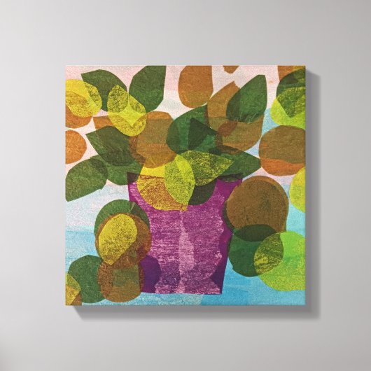 Paarse pot uitgerekt canvas (Voorkant)