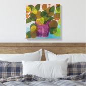 Paarse pot uitgerekt canvas afdruk (Insitu (Slaapkamer))