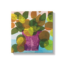 Paarse pot uitgerekt canvas