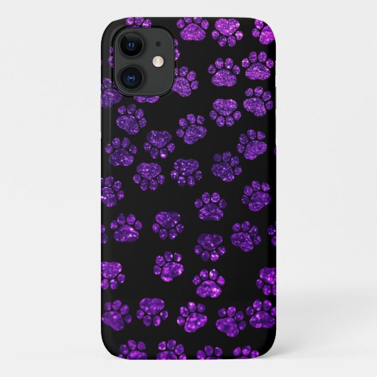 Paarse poten, glitterpoten, Paarse glitter, hond Case-Mate iPhone Case (Achterkant)