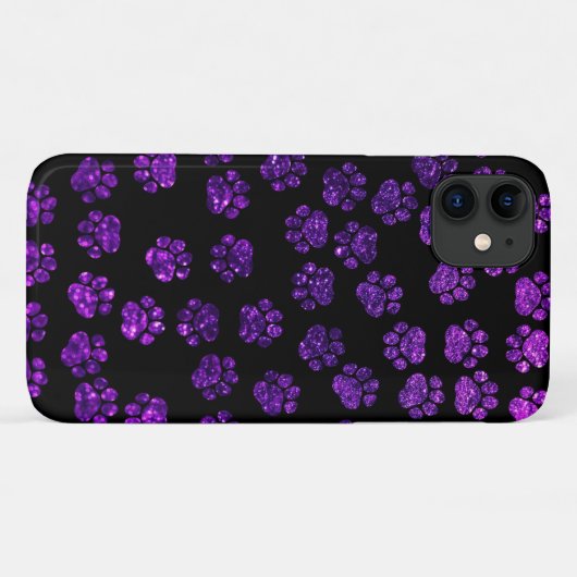 Paarse poten, glitterpoten, Paarse glitter, hond Case-Mate iPhone Case (Achterkant (horizontaal))