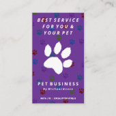 paarse poten hondenkat zittend visitekaartje (Voorkant)