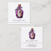 Paarse Potion Fles Vierkant Visitekaartje (Voorkant / Achterkant)
