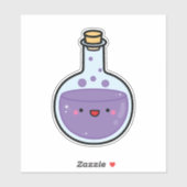 Paarse Potion Fles voor Halloween Sticker (Vel)