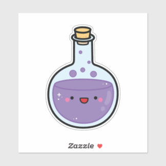 Paarse Potion Fles voor Halloween Sticker