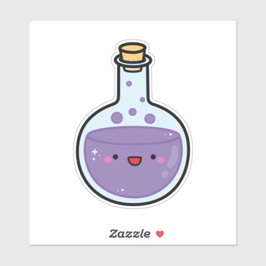 Paarse Potion Fles voor Halloween Sticker (Vel)