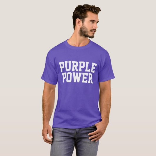 Paarse Power American Made T-shirt (Voorkant volledig)