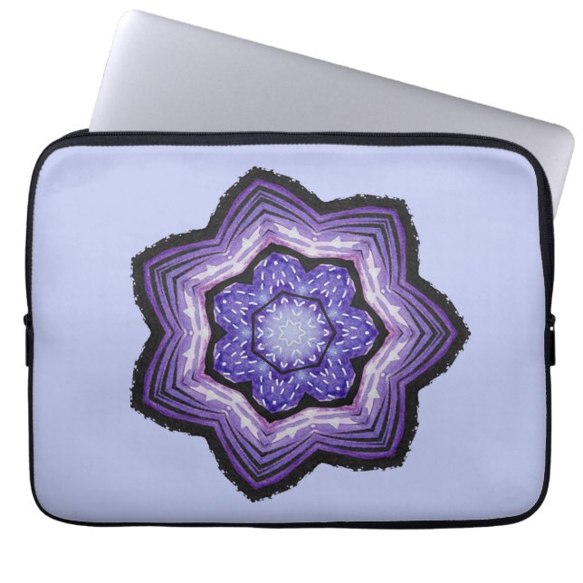 Paarse, prachtige Abstracte kunst Laptop Sleeve (Voorkant)