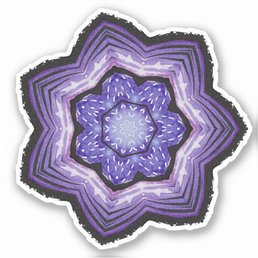 Paarse, prachtige Abstracte kunst Sticker (Voorkant)