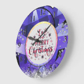 Paarse prachtige Kerstkerst in Emerald Merry Grote Klok (Hoek)