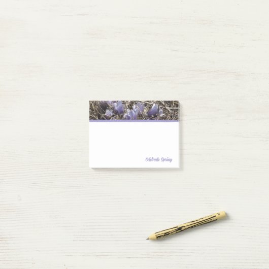 Paarse Prairie Crocus Post-It Notities Post-it® Notes (Op bureau)