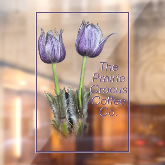 Paarse Prairie Crocus Wildflower Window Cling Raamsticker (Vel 2)