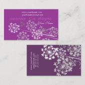 Paarse pretentie Moderne lentekool zomerFloral Visitekaartje (Voorkant / Achterkant)