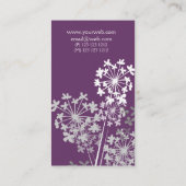 Paarse pretentie Moderne lentekool zomerFloral Visitekaartje (Achterkant)