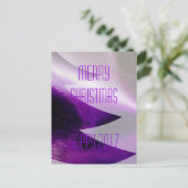 Paarse prettige kerst nieuwjaar 2017 feestdagenkaart (Staand voorkant)