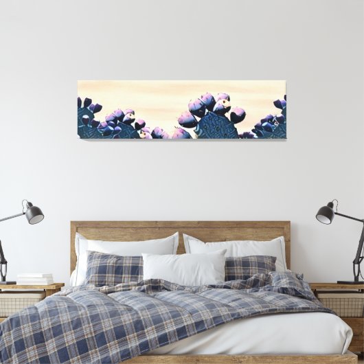 Paarse Prickly Pear Canvas Afdruk (Insitu (Slaapkamer))