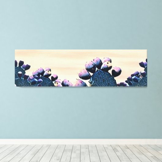 Paarse Prickly Pear Canvas Afdruk (Insitu (Houten vloer))