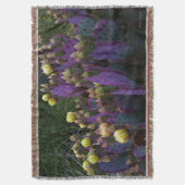 Paarse Prickly Pear Opuntia Cactus Yellow Flowers Deken (Voorkant Verticaal)