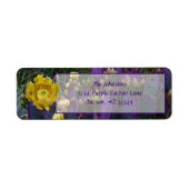 Paarse Prickly Pear Opuntia Cactus Yellow Flowers Etiket (Voorkant)