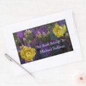 Paarse Prickly Pear Opuntia Cactus Yellow Flowers Rechthoekige Sticker (Envelop)
