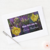Paarse Prickly Pear Opuntia Cactus Yellow Flowers Rechthoekige Sticker (Envelop)