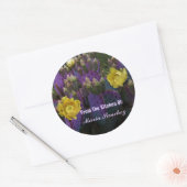 Paarse Prickly Pear Opuntia Cactus Yellow Flowers Ronde Sticker (Envelop)