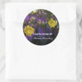 Paarse Prickly Pear Opuntia Cactus Yellow Flowers Ronde Sticker (Tas)