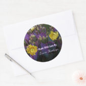 Paarse Prickly Pear Opuntia Cactus Yellow Flowers Ronde Sticker (Envelop)