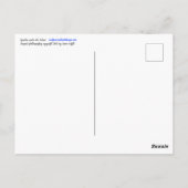 Paarse prikmoes, geelbloemen briefkaart (Achterkant)