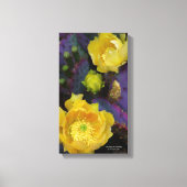 Paarse prikmoes, geelbloemen canvas afdruk (Voorkant)