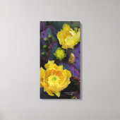 Paarse prikmoes, geelbloemen canvas afdruk (Voorkant)