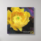 Paarse prikmoes, geelbloemen canvas afdruk (Voorkant)