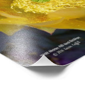 Paarse prikmoes, geelbloemen foto afdruk (Hoek)