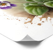 Paarse Primrose Flowers Art Print Poster (Hoek)