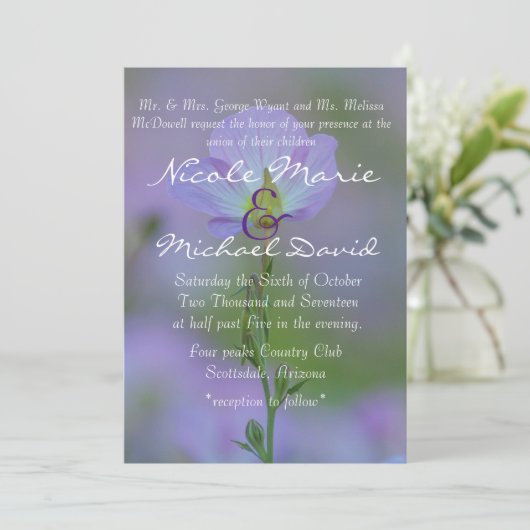 Paarse primrose kaart (Staand voorkant)