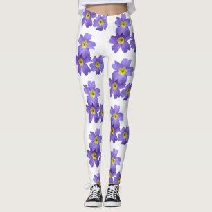 Paarse Primula-bloem Aangepaste Leggings