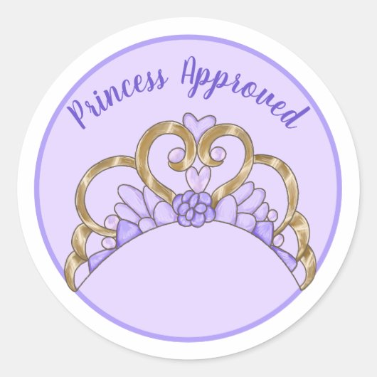 Paarse "Princess Approved" Label Sticker (Voorkant)