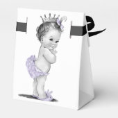 Paarse Princess Baby shower Bedankdoosjes (Achterkant)