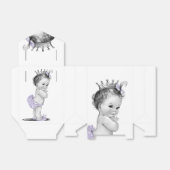 Paarse Princess Baby shower Bedankdoosjes (Uitgevouwen)