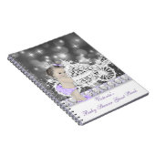 Paarse Princess Baby shower gastenboek Notitieboek (Rechterzijde)