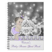 Paarse Princess Baby shower gastenboek Notitieboek (Voorkant)