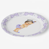 Paarse Princess Baby shower Papieren Bordje (Gekanteld)