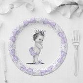  Paarse Princess Baby shower Papieren Bordje