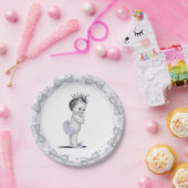  Paarse Princess Baby shower Papieren Bordje (Feest)
