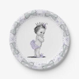  Paarse Princess Baby shower Papieren Bordje