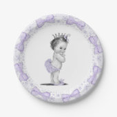  Paarse Princess Baby shower Papieren Bordje (Voorkant)