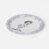  Paarse Princess Baby shower Papieren Bordje (Gekanteld)