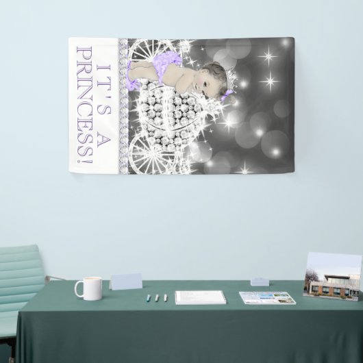 Paarse Princess Baby shower Spandoek (Beurs)