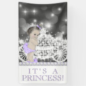 Paarse Princess Baby shower Spandoek (Verticaal)